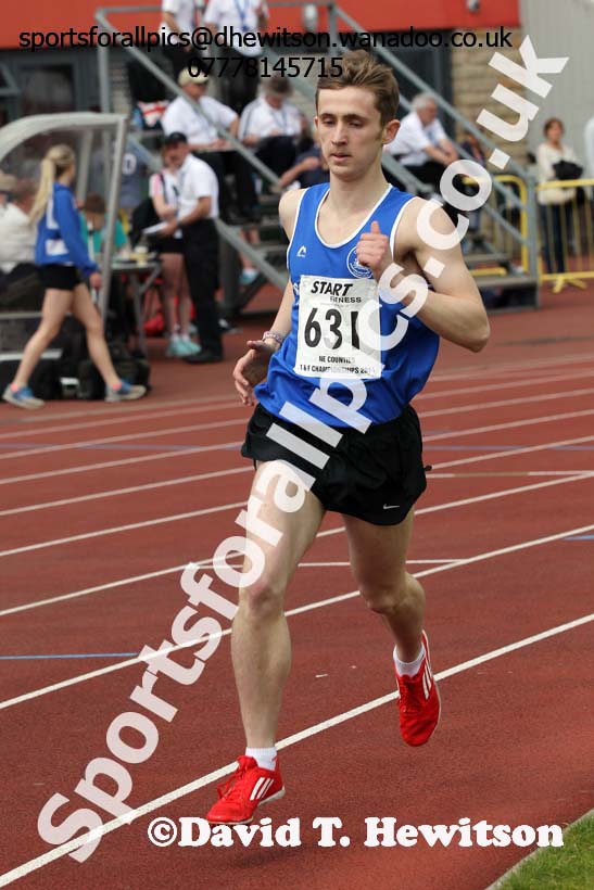 Michael Wilson (Sunderland) under-20 mens 800 metres at the North Eastern Championships, Gateshead International Stadium.  Photos: David T. Hewitson/Sports for All Pics